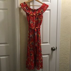 Beautiful red floral dress from Anthropology!